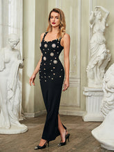 Lucasta Sleeveless Rhinestone Split Dress